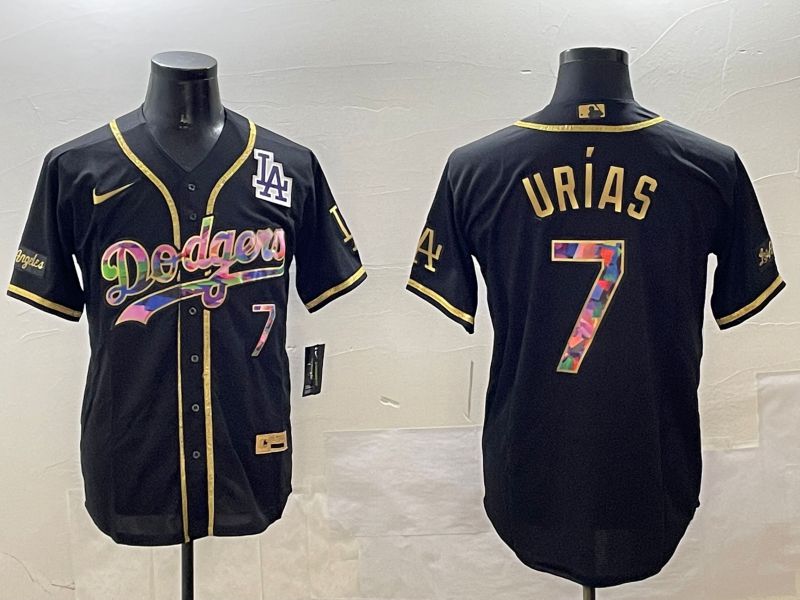Men Los Angeles Dodgers 7 Urias Black Fashion Game 2025 Nike MLB Jersey style 03094